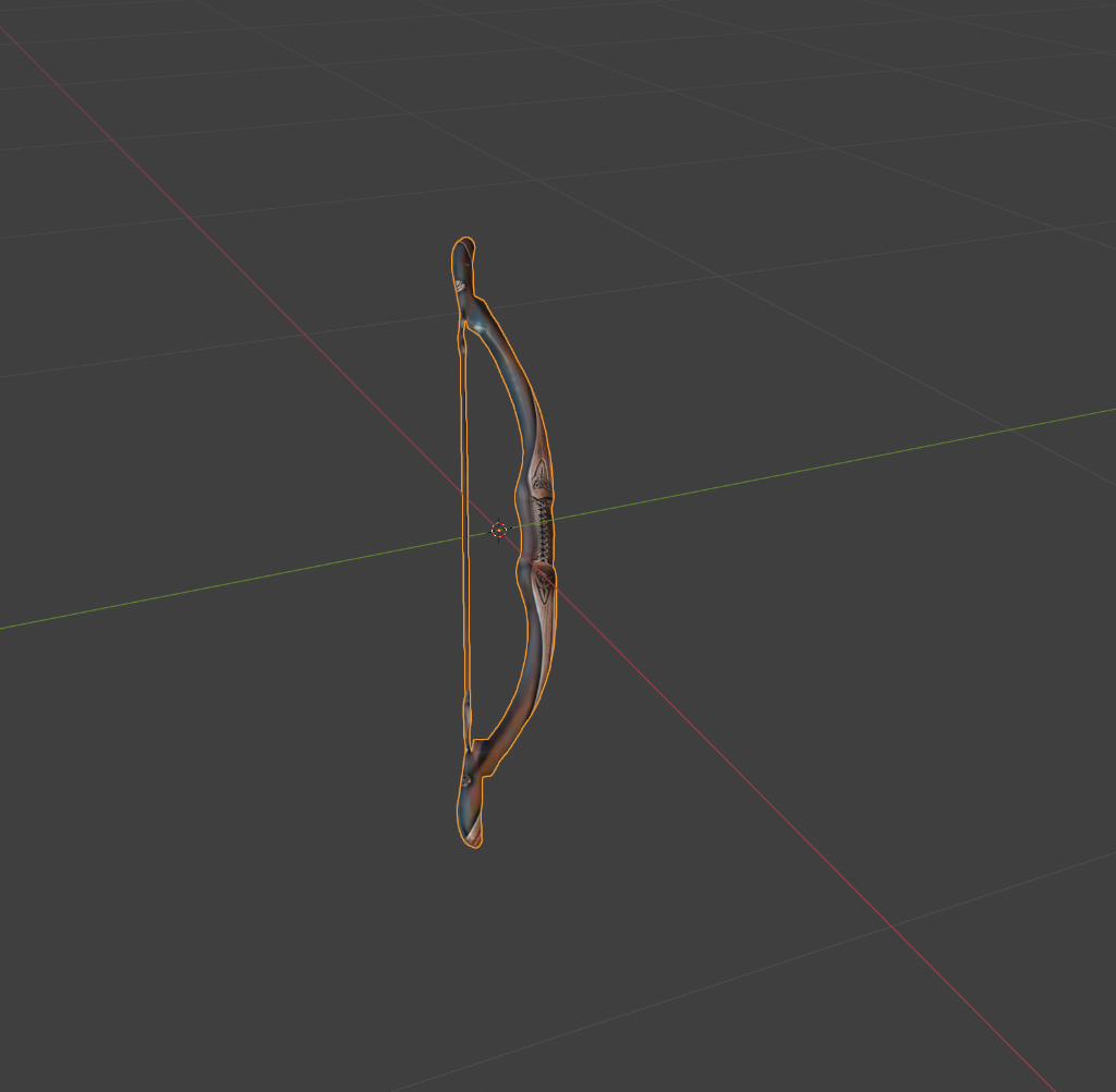 3D Bow model reconstructed from a 2D image and inspected in Blender